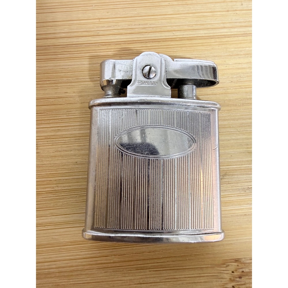 Vintage Ronson Princess Lighter Chrome Art Deco Pinstripe Newark NJ USA